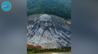 حک کردن چهره امپراطور افسانه‌ای چین در دل کوه + فیلم